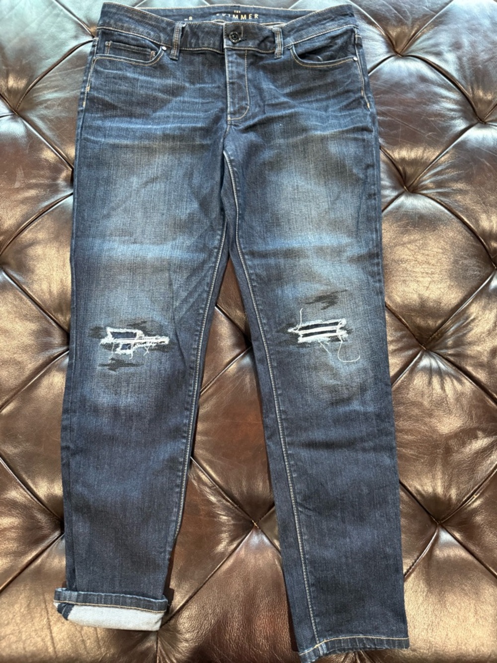 White House Black Market Men’s Slim Straight Jeans - Dark Blue